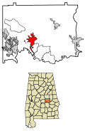 Elmore County Alabama Incorporated and Unincorporated areas Wetumpka Highlighted 0181720
